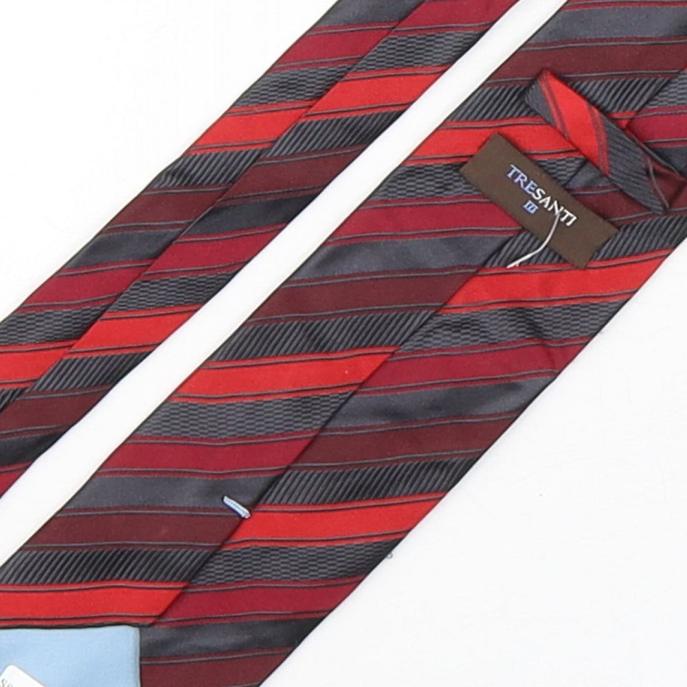 tresanti Mens Multicoloured Striped Silk Pointed Tie One Size