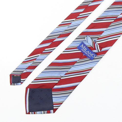 Milano  Mens Multicoloured Striped Silk Pointed Tie One Size