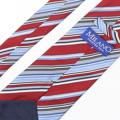 Milano  Mens Multicoloured Striped Silk Pointed Tie One Size