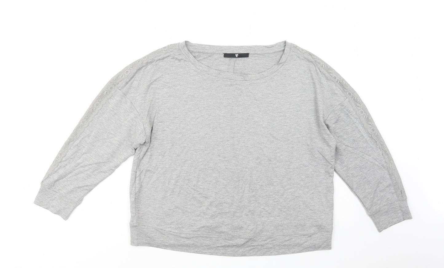 Very Womens Grey  Viscose Basic Blouse Size 16 Boat Neck