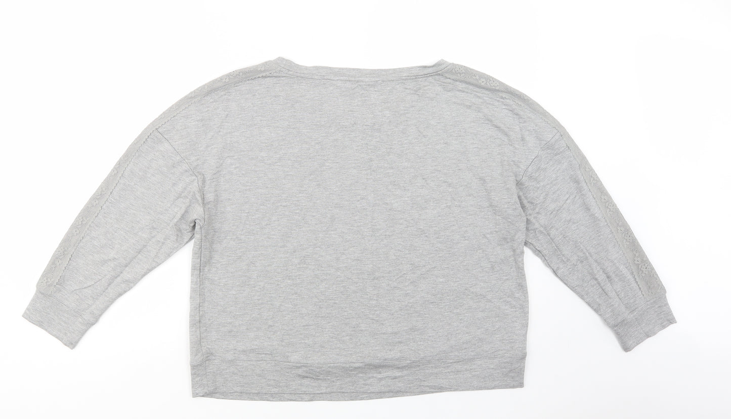 Very Womens Grey  Viscose Basic Blouse Size 16 Boat Neck