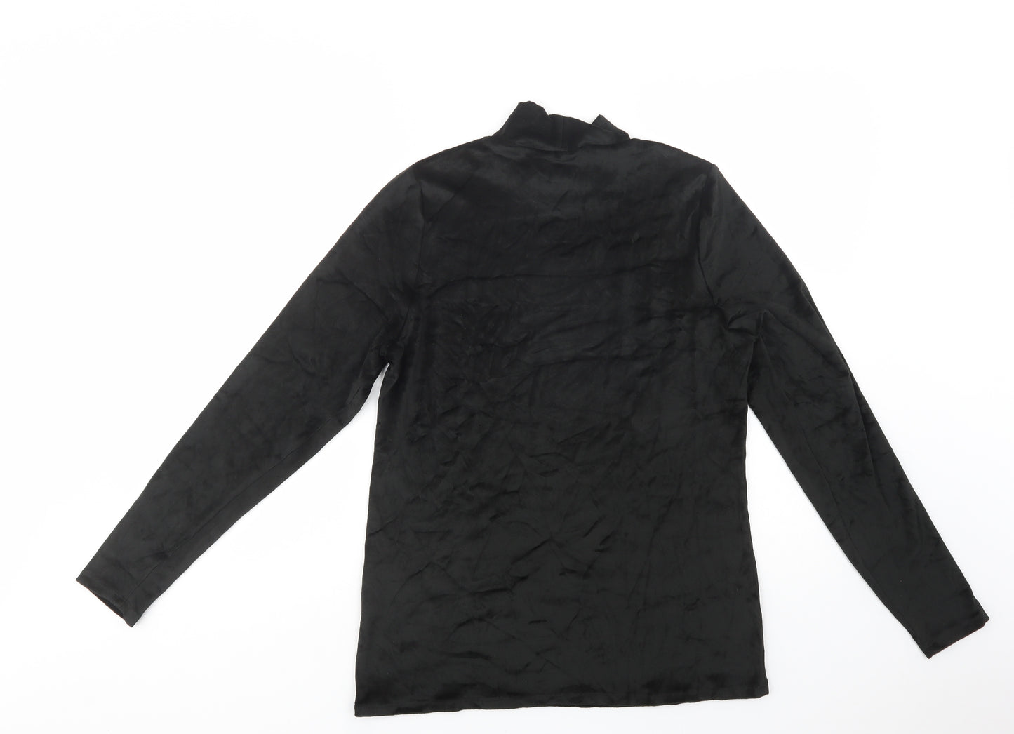 Heatgen Womens Black  Acrylic Basic Blouse Size 18 Mock Neck