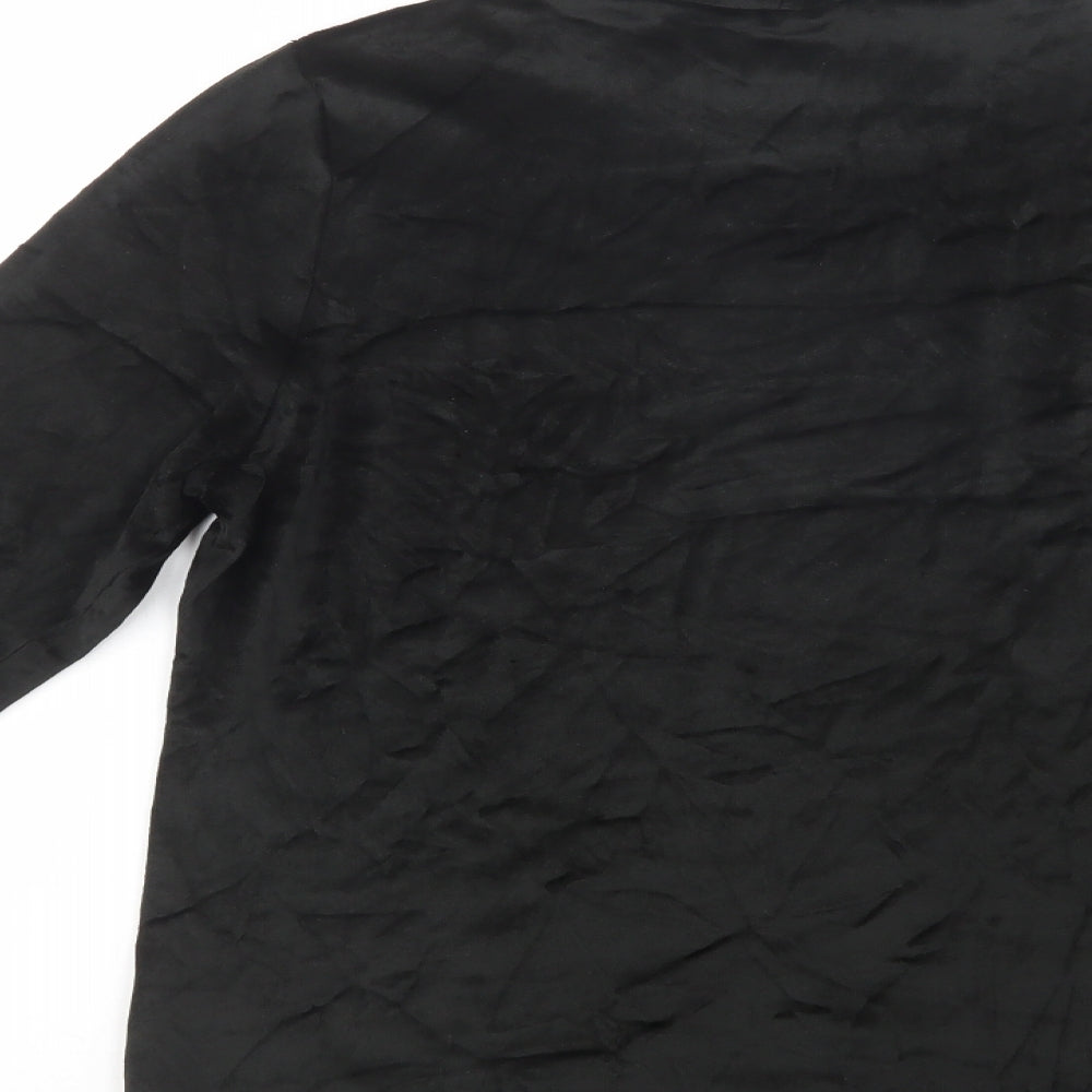 Heatgen Womens Black  Acrylic Basic Blouse Size 18 Mock Neck