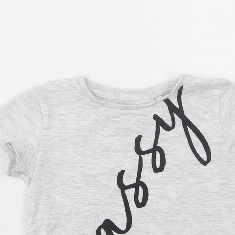 River Island Baby Grey  Cotton Basic T-Shirt Size 9-12 Months Crew Neck Pullover - Sassy