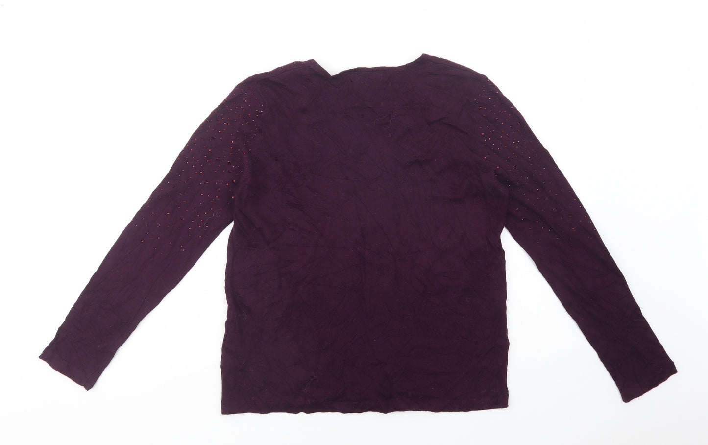 Per Una Womens Purple V-Neck  Viscose Pullover Jumper Size 14