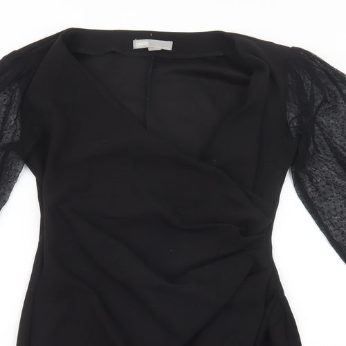 ASOS Womens Black  Polyester Pencil Dress  Size 8  V-Neck Pullover