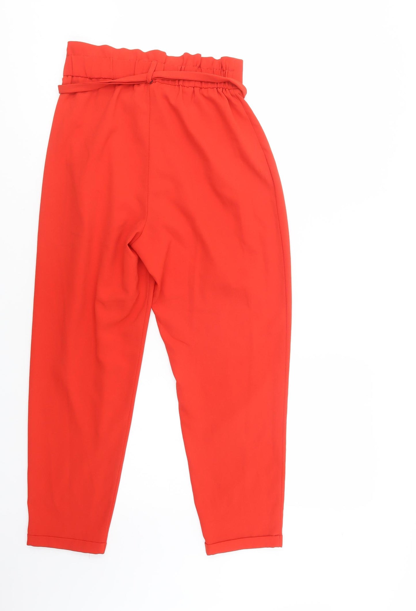 Primark Womens Red  Polyester Dress Pants Trousers Size 8 L26 in Regular Button