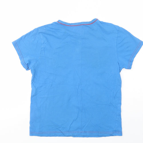 F&F Boys Blue  Cotton Basic T-Shirt Size 11-12 Years Crew Neck Pullover - Football