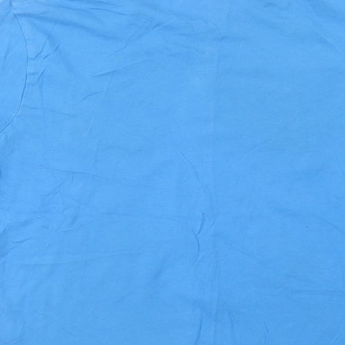 F&F Boys Blue  Cotton Basic T-Shirt Size 11-12 Years Crew Neck Pullover - Football