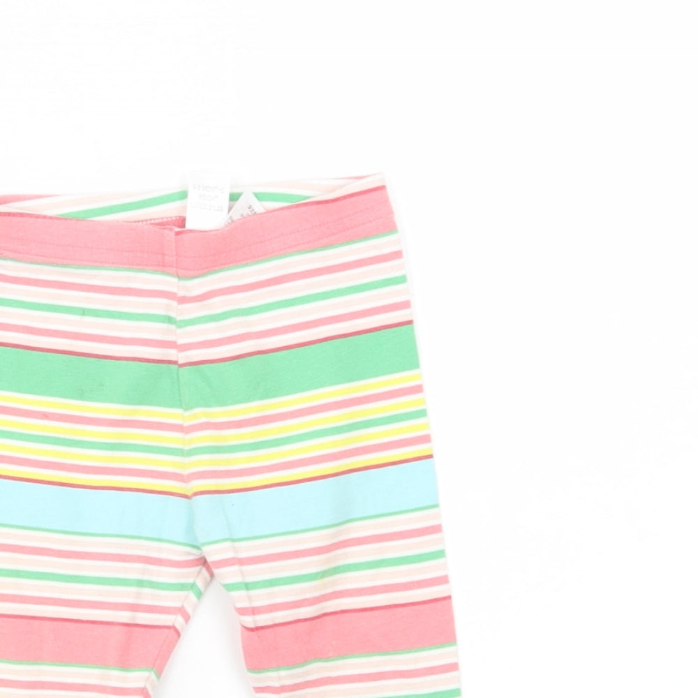 NEXT Baby Multicoloured Striped Cotton Jogger Leggings Size 6-9 Months