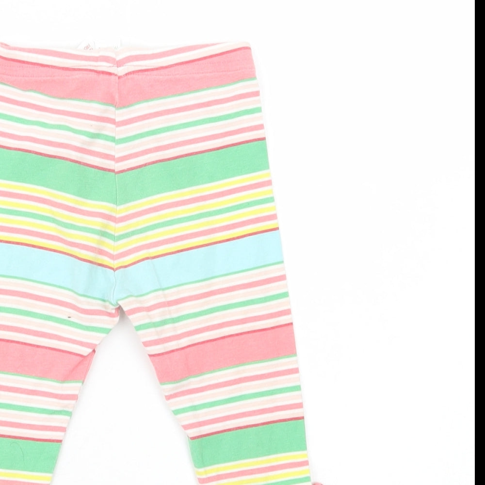 NEXT Baby Multicoloured Striped Cotton Jogger Leggings Size 6-9 Months