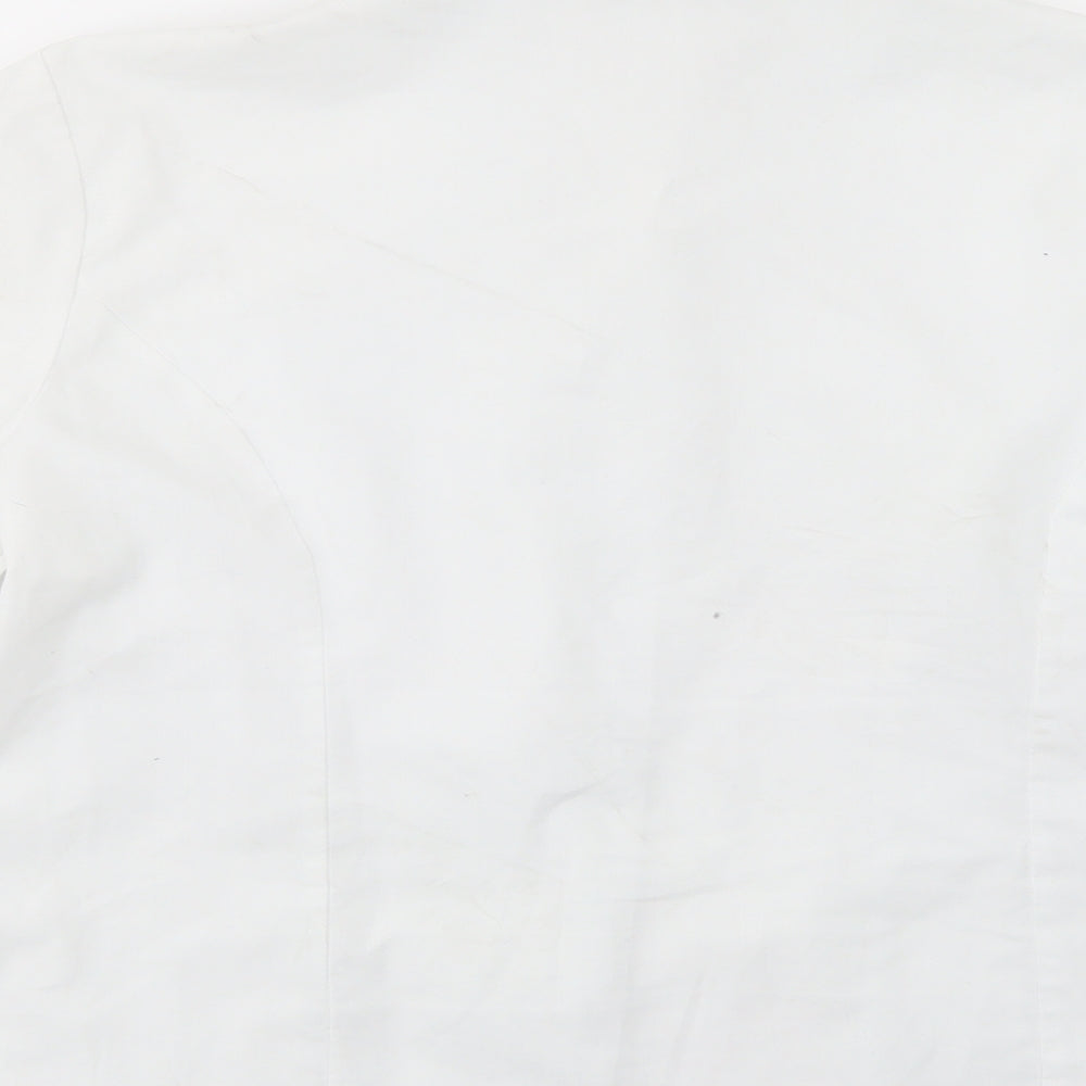 Dunnes Stores Womens White  Polyester Basic Button-Up Size 14 Collared