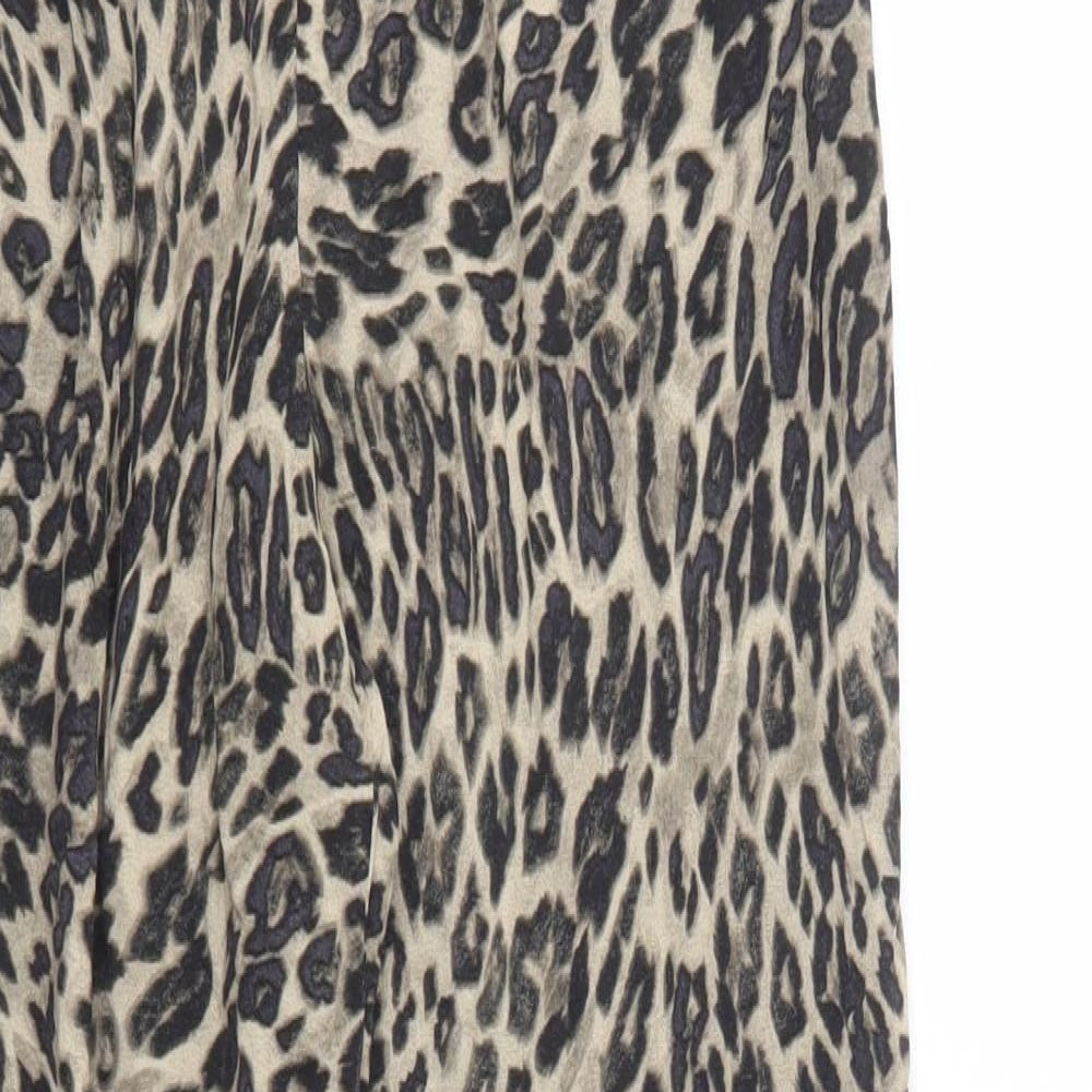 H&M Womens Brown Animal Print Viscose Jegging Trousers Size S L28 in Regular