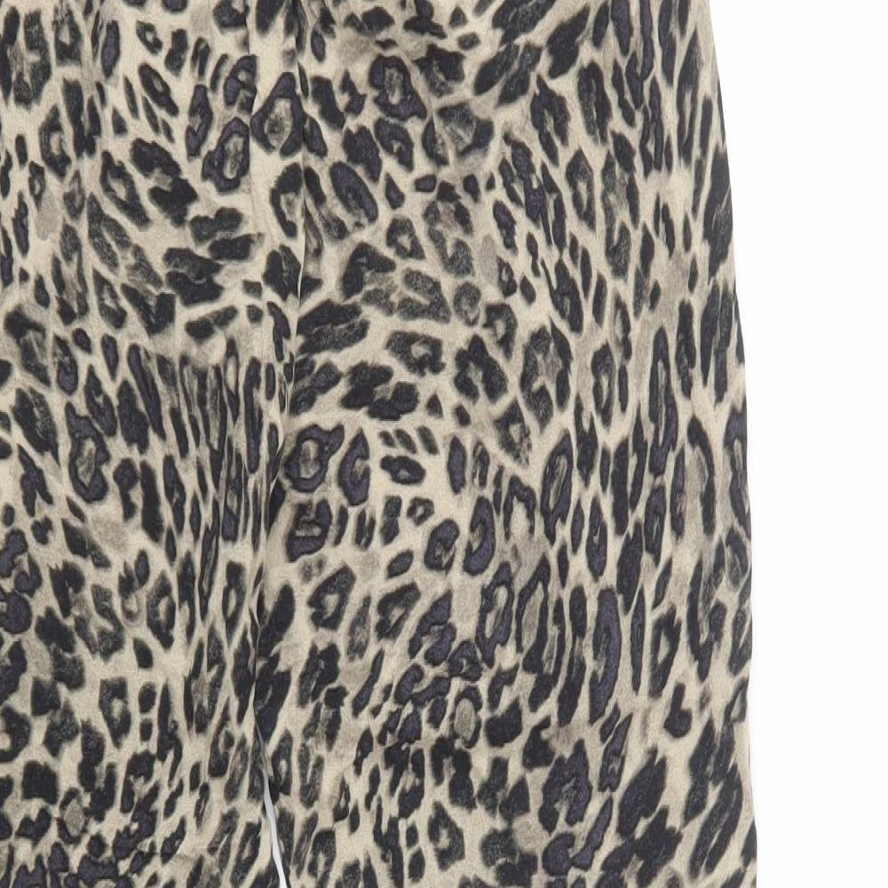 H&M Womens Brown Animal Print Viscose Jegging Trousers Size S L28 in Regular