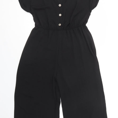 New Look Womens Black  Polyester Jumpsuit One-Piece Size 16 L20 in Button