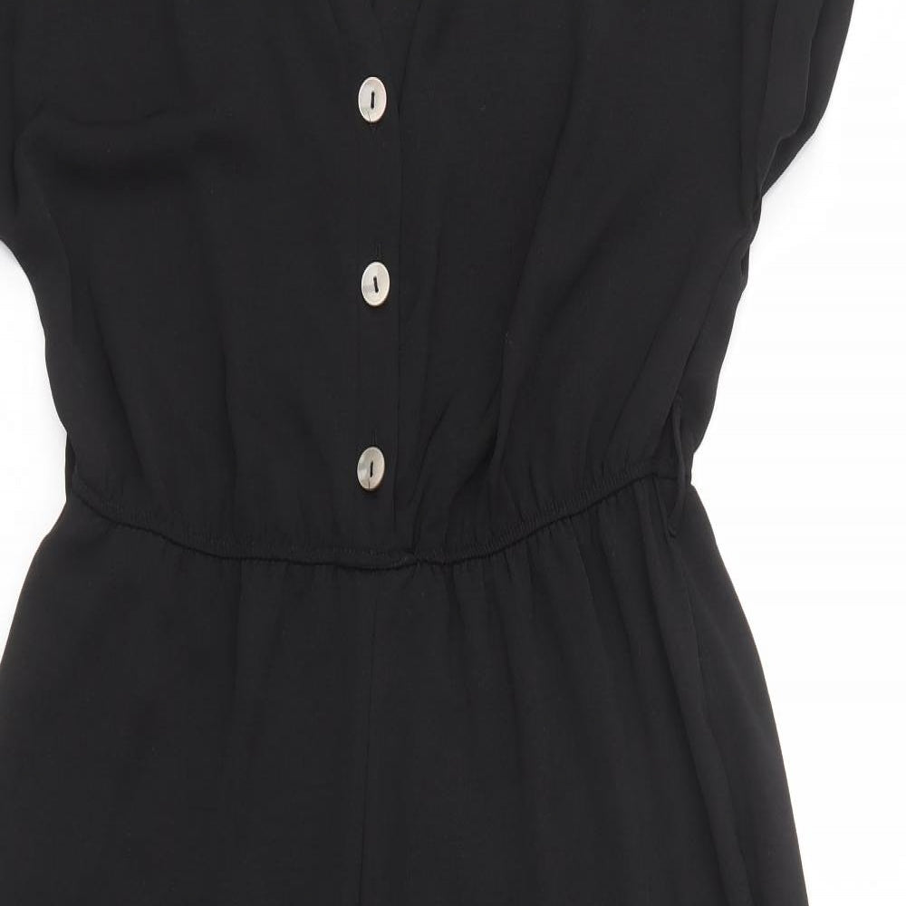 New Look Womens Black  Polyester Jumpsuit One-Piece Size 16 L20 in Button