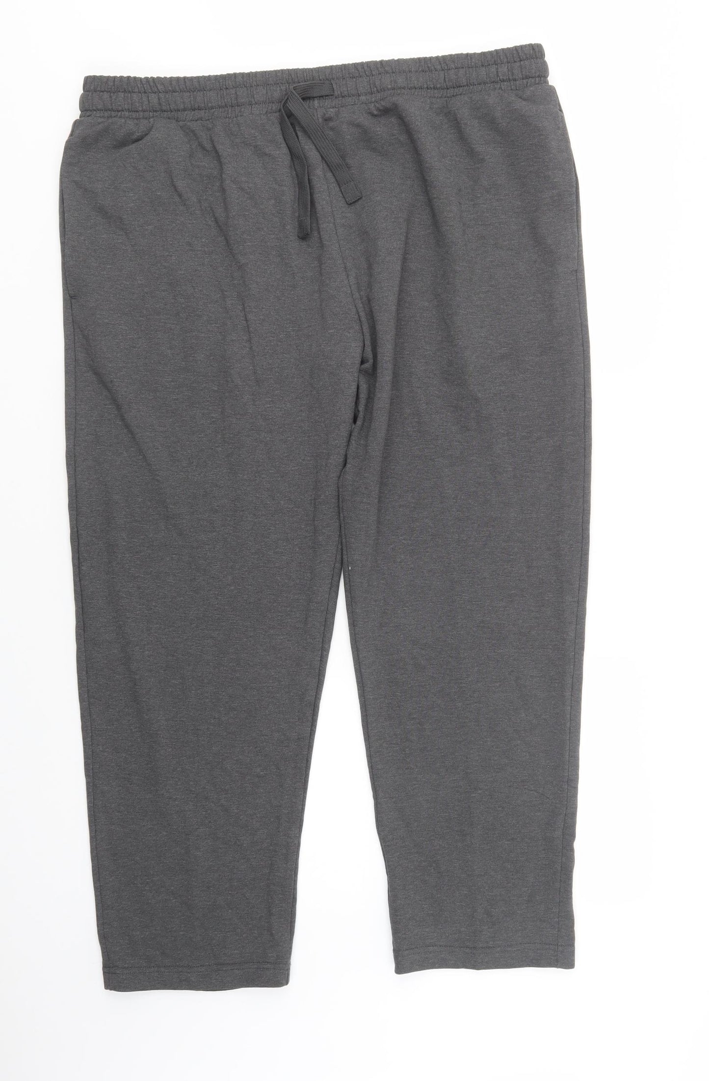 Marks and Spencer Mens Grey  Cotton Jogger Trousers Size XL L30 in Regular Drawstring