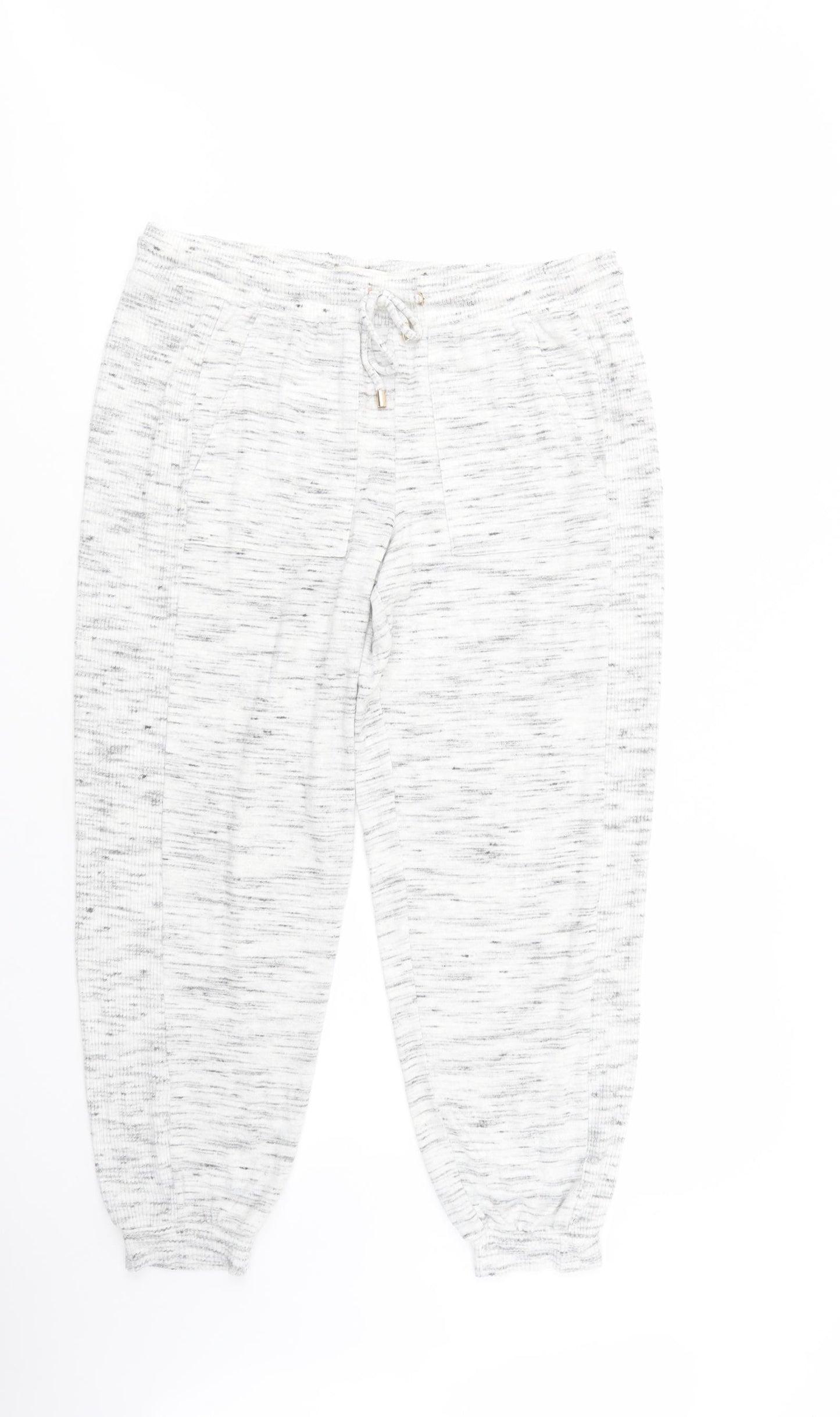 Marks and Spencer Womens Grey  Viscose  Lounge Pants Size 16  Drawstring