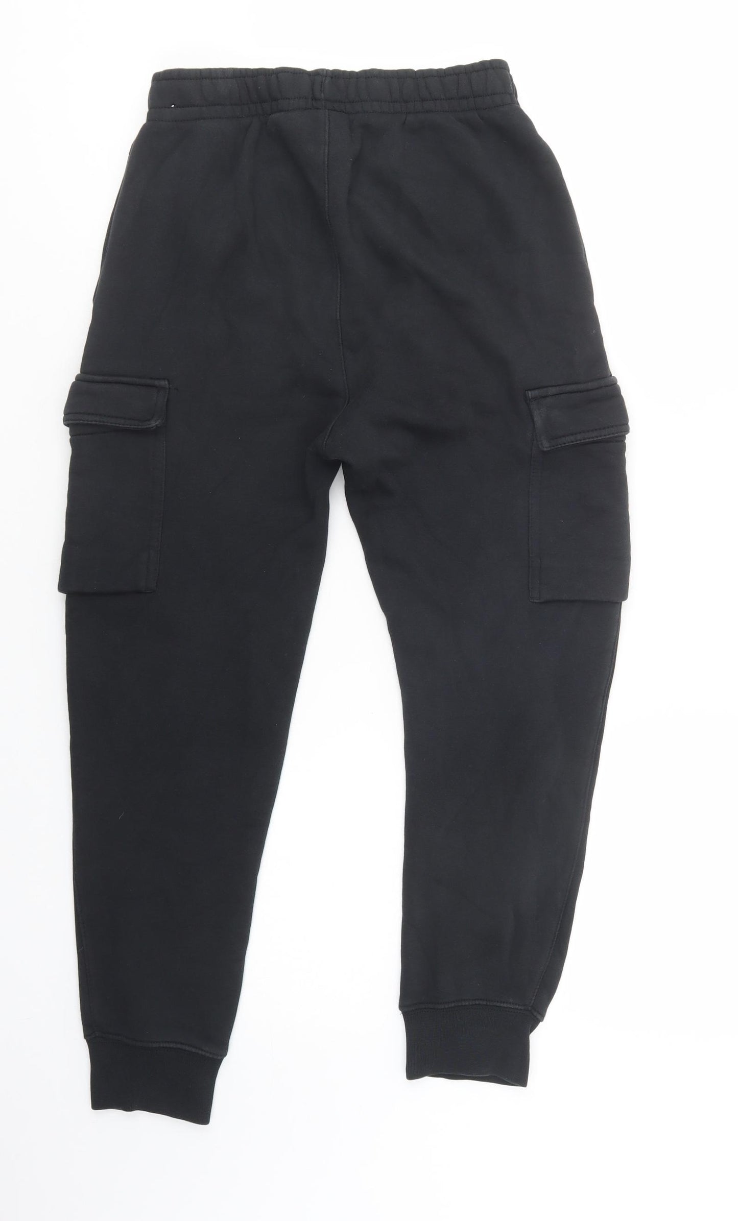 Nike Womens Black  Cotton Jogger Trousers Size XS L26 in Regular Drawstring