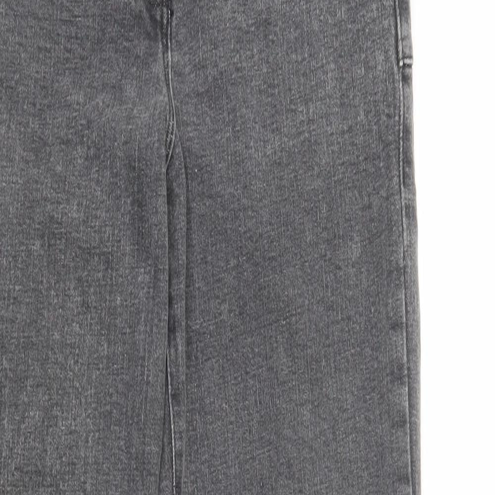 NEXT Womens Grey  Cotton Bootcut Jeans Size 14 L32 in Regular Button