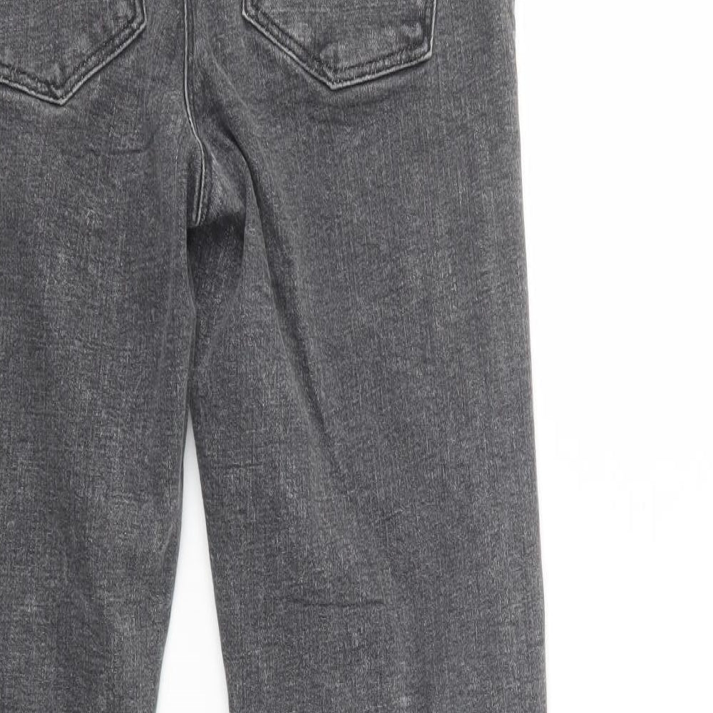 NEXT Womens Grey  Cotton Bootcut Jeans Size 14 L32 in Regular Button