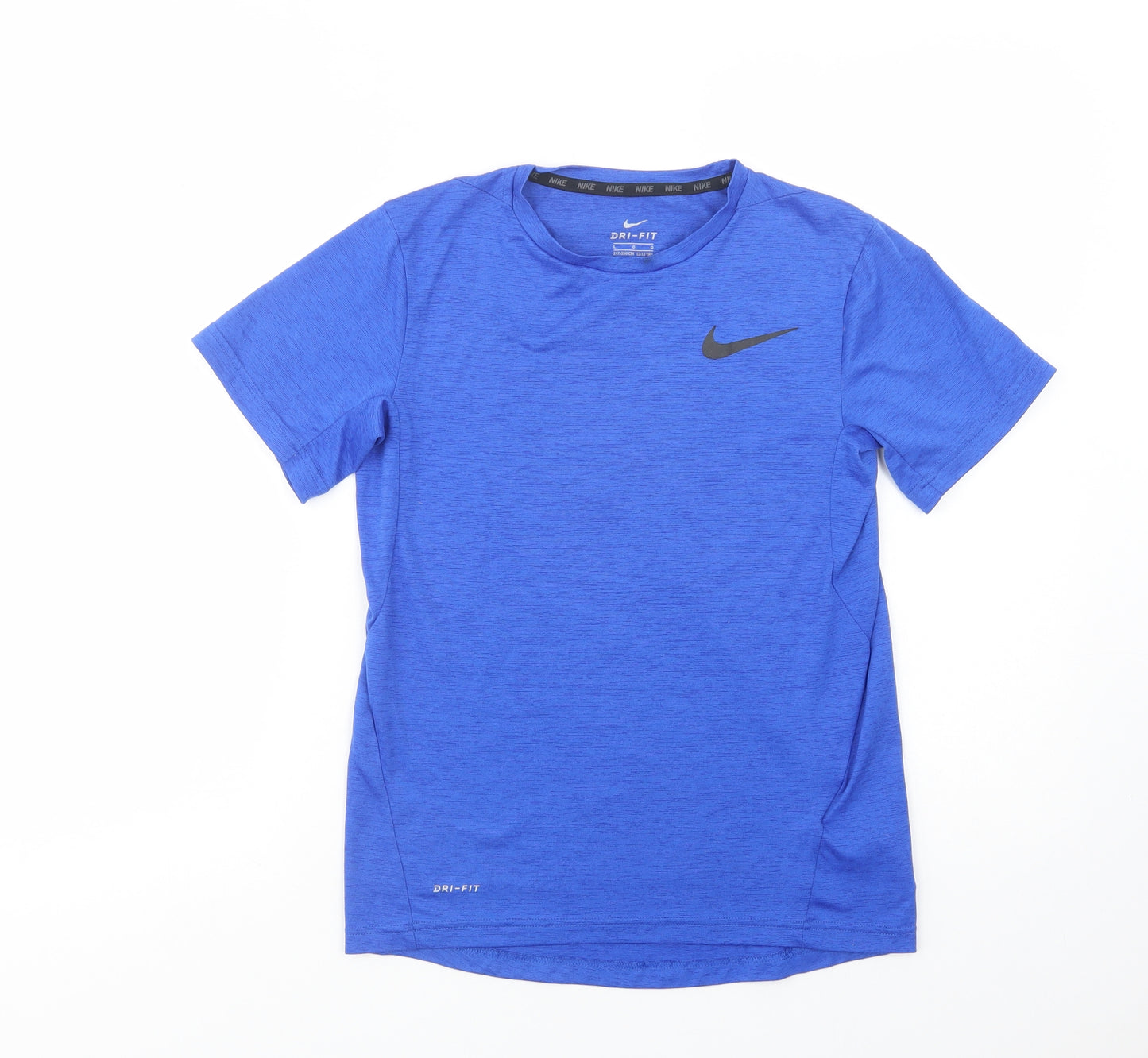 Nike Girls Blue  Polyester Pullover T-Shirt Size 12-13 Years Crew Neck Pullover