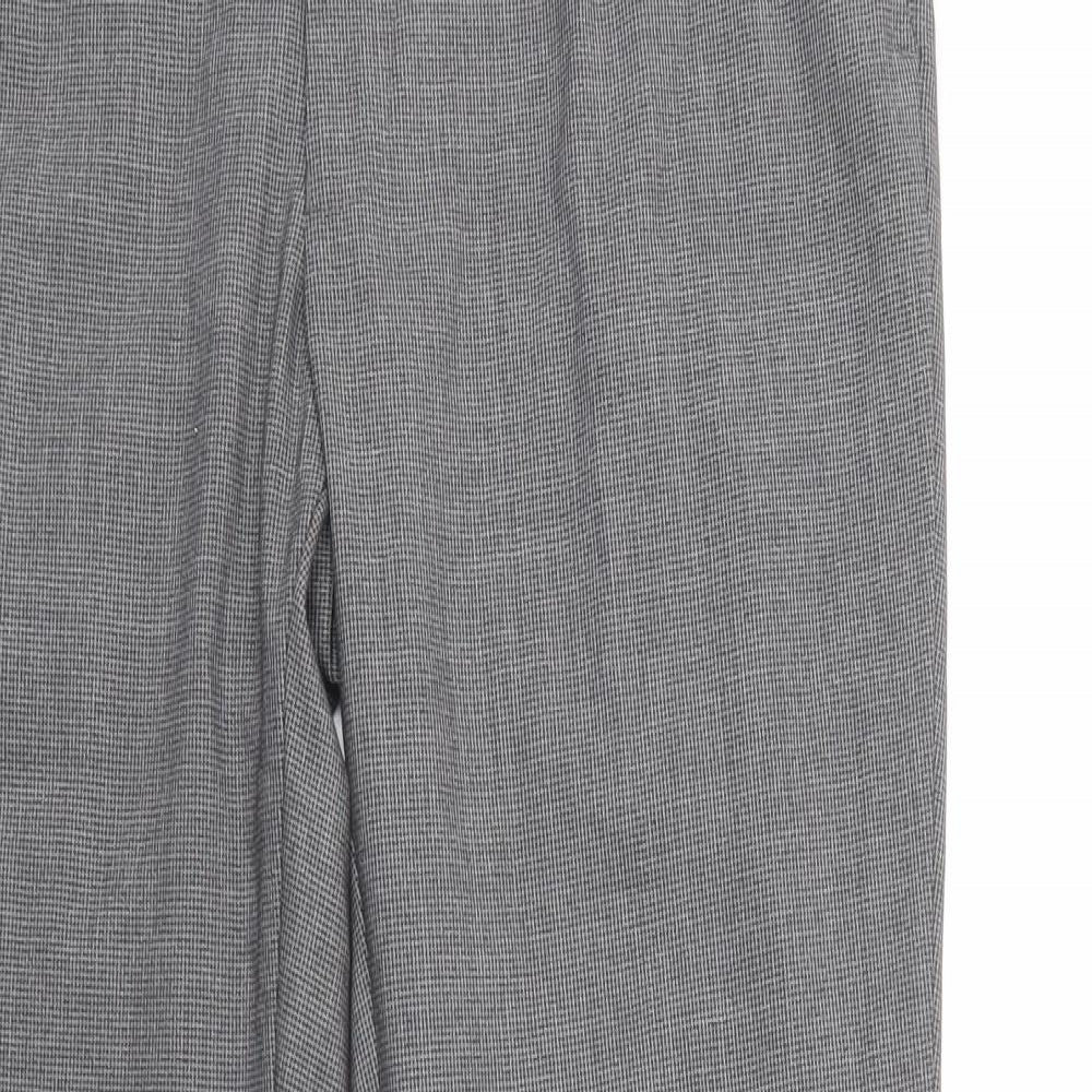 Matalan Mens Grey Herringbone Polyester Dress Pants Trousers Size 34 in L31 in Regular Button