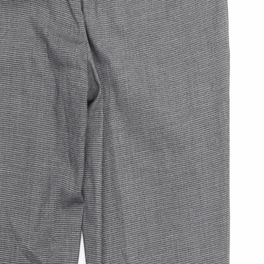 Matalan Mens Grey Herringbone Polyester Dress Pants Trousers Size 34 in L31 in Regular Button