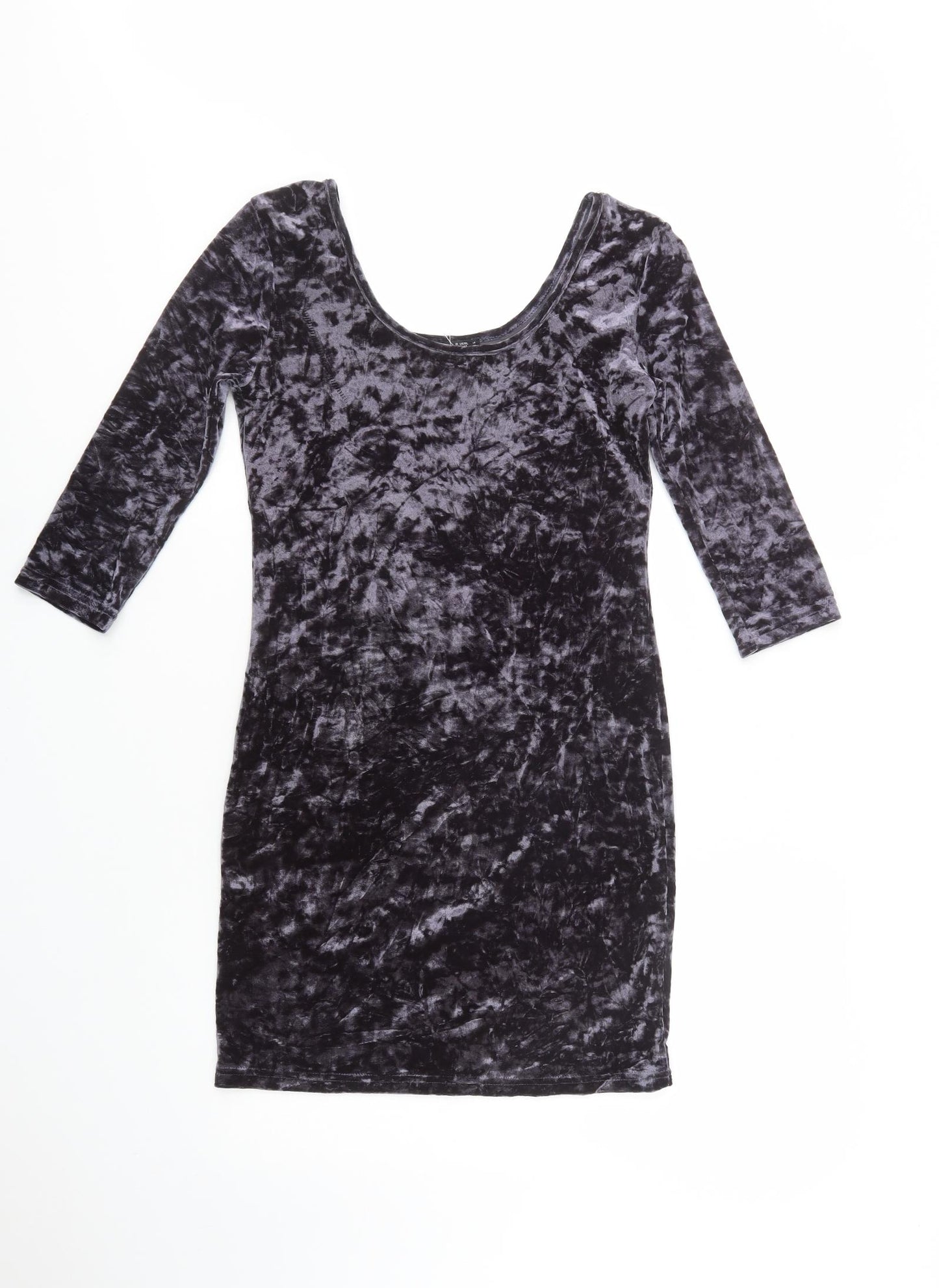 Primark Womens Grey  Polyester Bodycon  Size 14  Scoop Neck Pullover