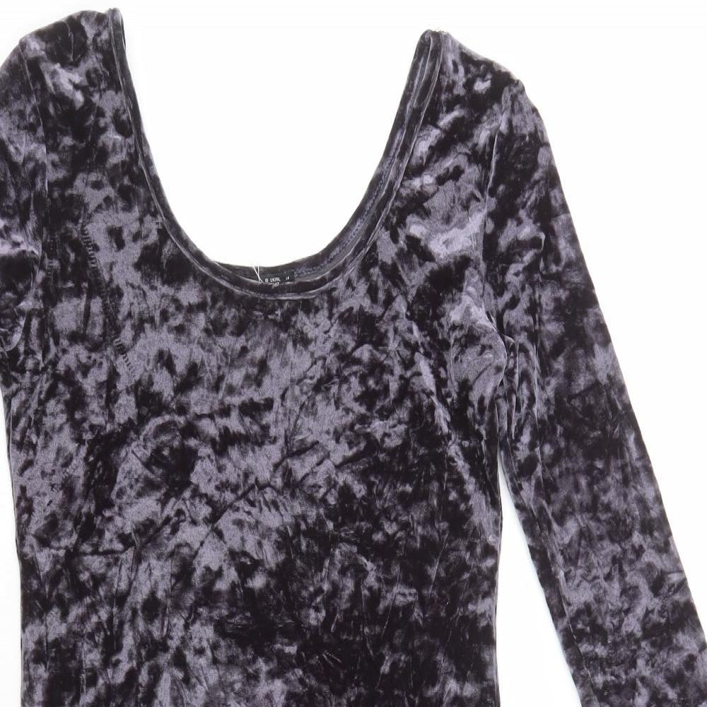 Primark Womens Grey  Polyester Bodycon  Size 14  Scoop Neck Pullover