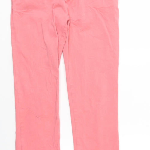 AUBIN & WILLS Womens Pink  Cotton Chino Trousers Size 8 L33 in Regular Button