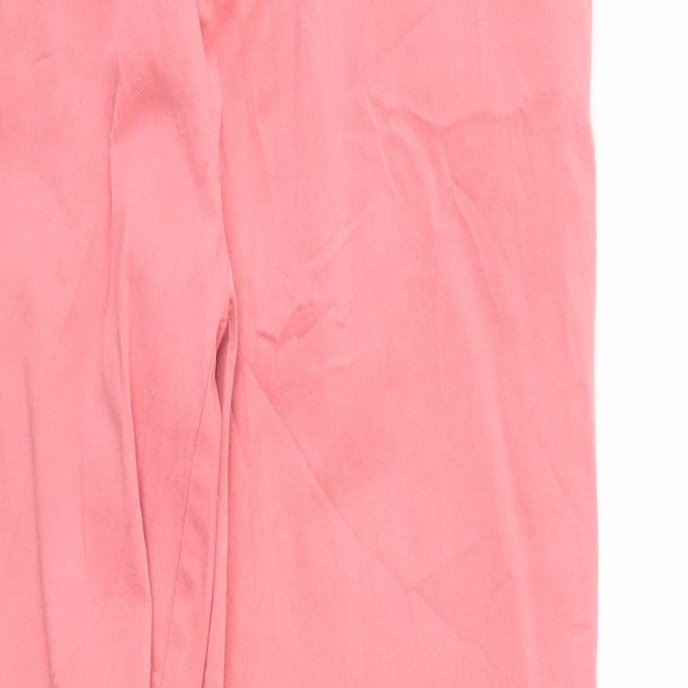 AUBIN & WILLS Womens Pink  Cotton Chino Trousers Size 8 L33 in Regular Button