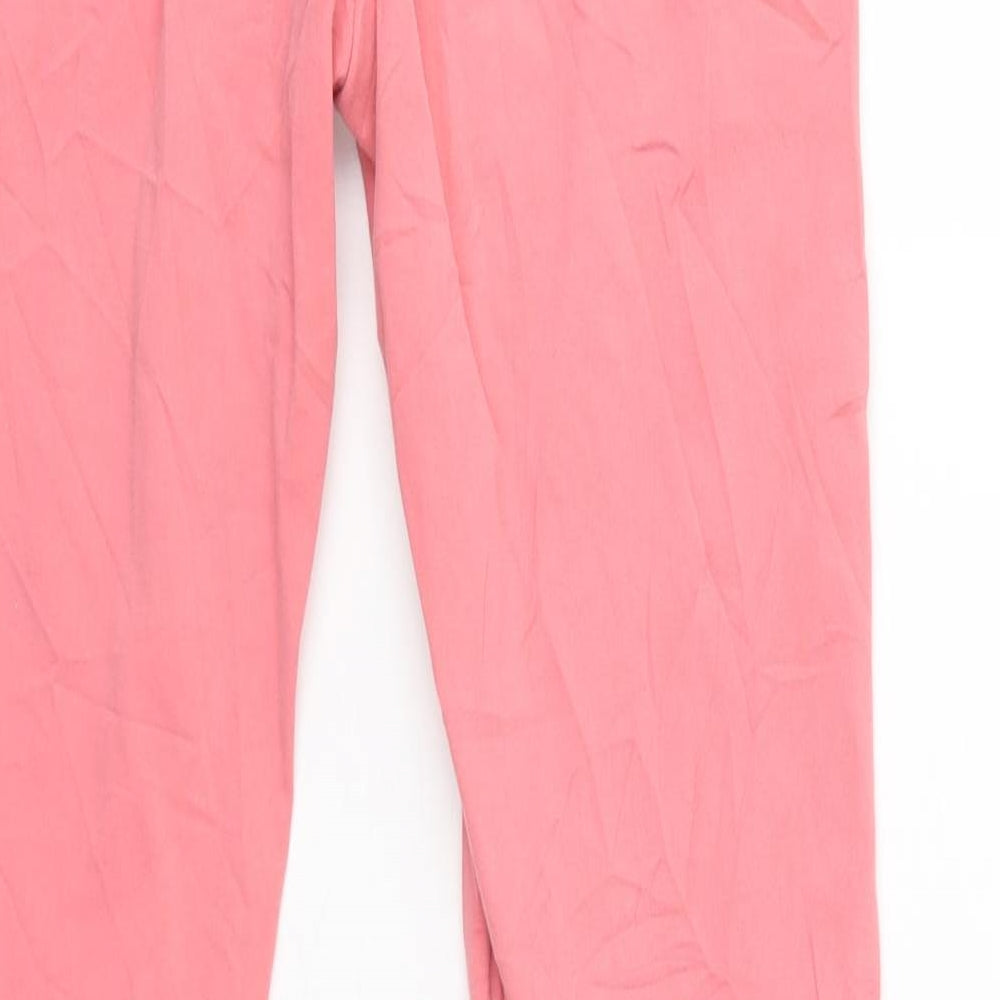 AUBIN & WILLS Womens Pink  Cotton Chino Trousers Size 8 L33 in Regular Button