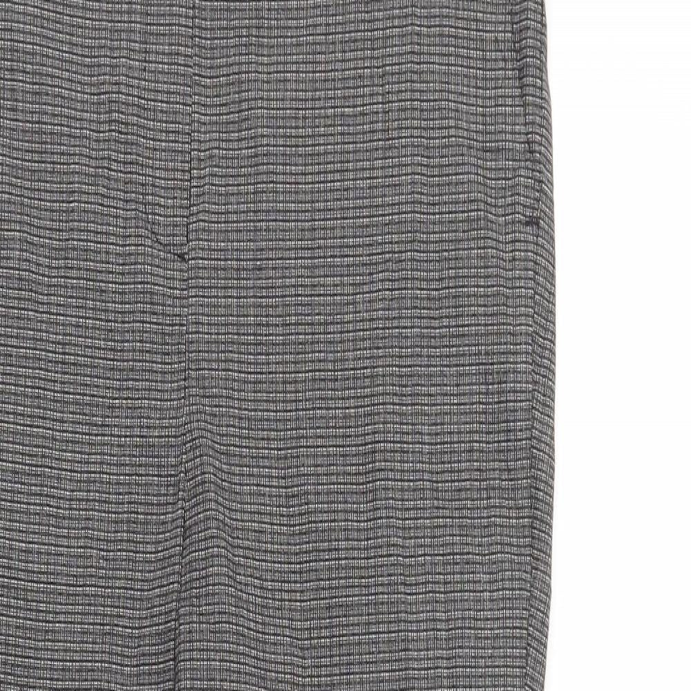 TU Womens Grey Plaid Viscose Jegging Trousers Size 14 L28 in Regular Button