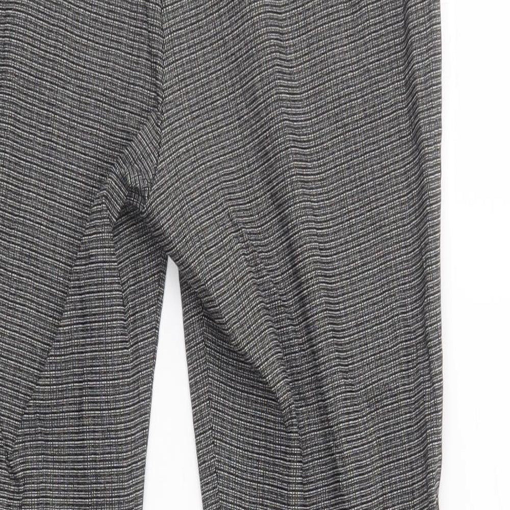 TU Womens Grey Plaid Viscose Jegging Trousers Size 14 L28 in Regular Button