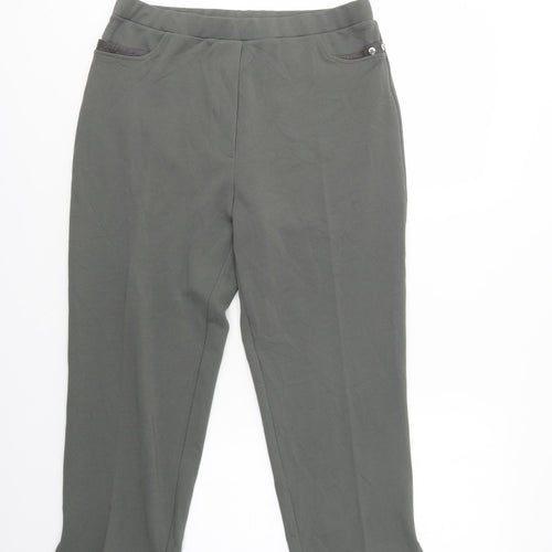 Afibel Womens Green  Polyester Trousers  Size 14 L23 in Regular