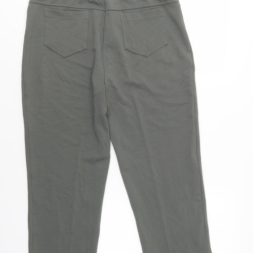 Afibel Womens Green  Polyester Trousers  Size 14 L23 in Regular