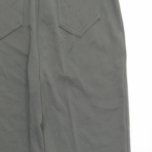 Afibel Womens Green  Polyester Trousers  Size 14 L23 in Regular