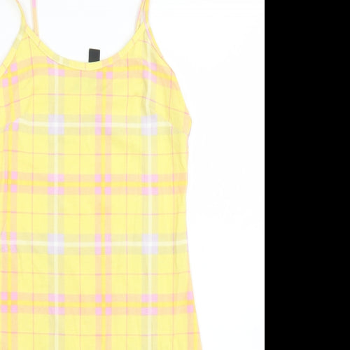 New Look Girls Yellow Plaid Cotton Pencil Dress  Size 10-11 Years  Round Neck