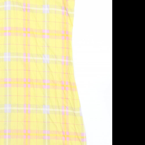 New Look Girls Yellow Plaid Cotton Pencil Dress  Size 10-11 Years  Round Neck