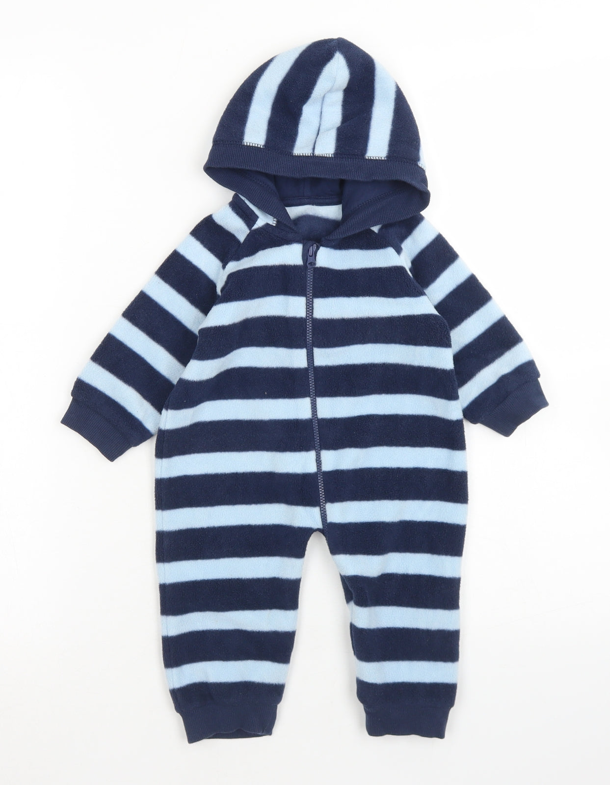 George Boys Blue Striped Polyester Babygrow One-Piece Size 3-6 Months  Zip