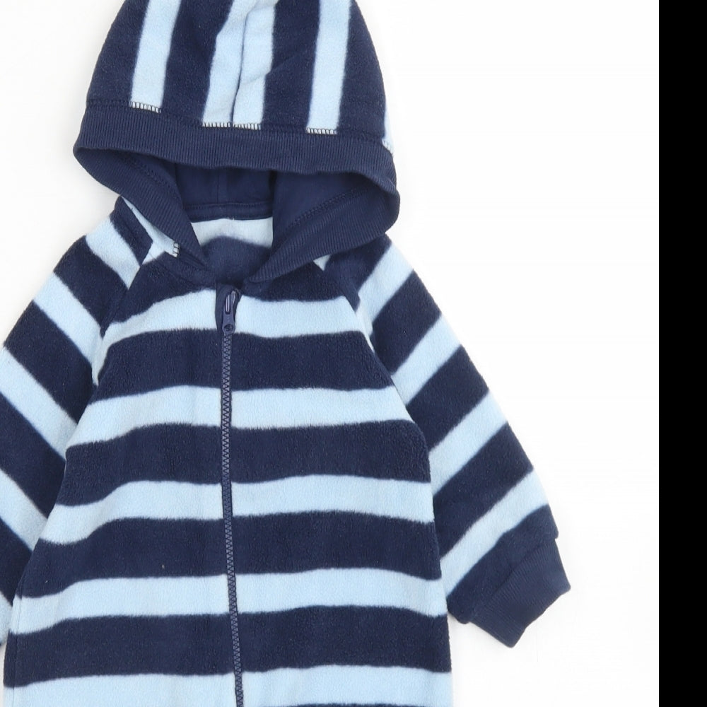 George Boys Blue Striped Polyester Babygrow One-Piece Size 3-6 Months  Zip