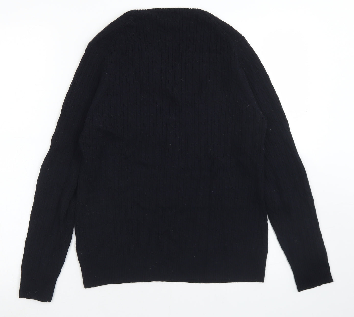 Emreco Womens Blue V-Neck  Wool Pullover Jumper Size 16