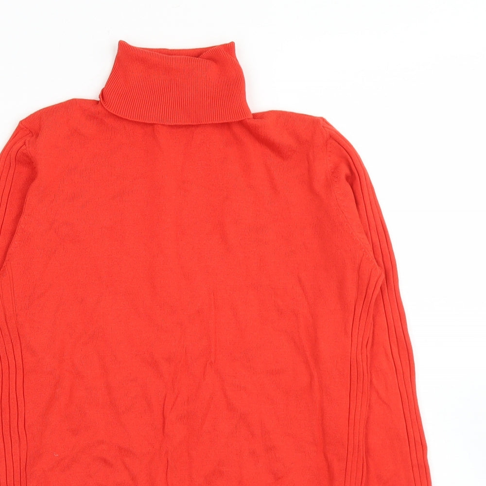 NEXT Womens Red Roll Neck  Viscose Pullover Jumper Size 8