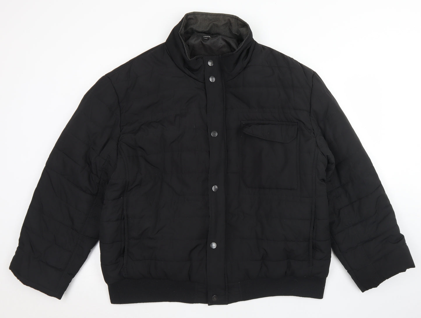 George Mens Black   Puffer Jacket Coat Size 3XL  Zip