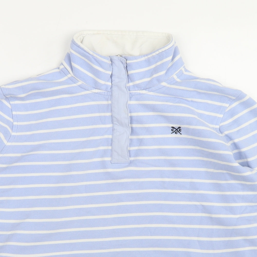 Crew Clothing Womens Blue Striped Cotton Pullover Sweatshirt Size 10