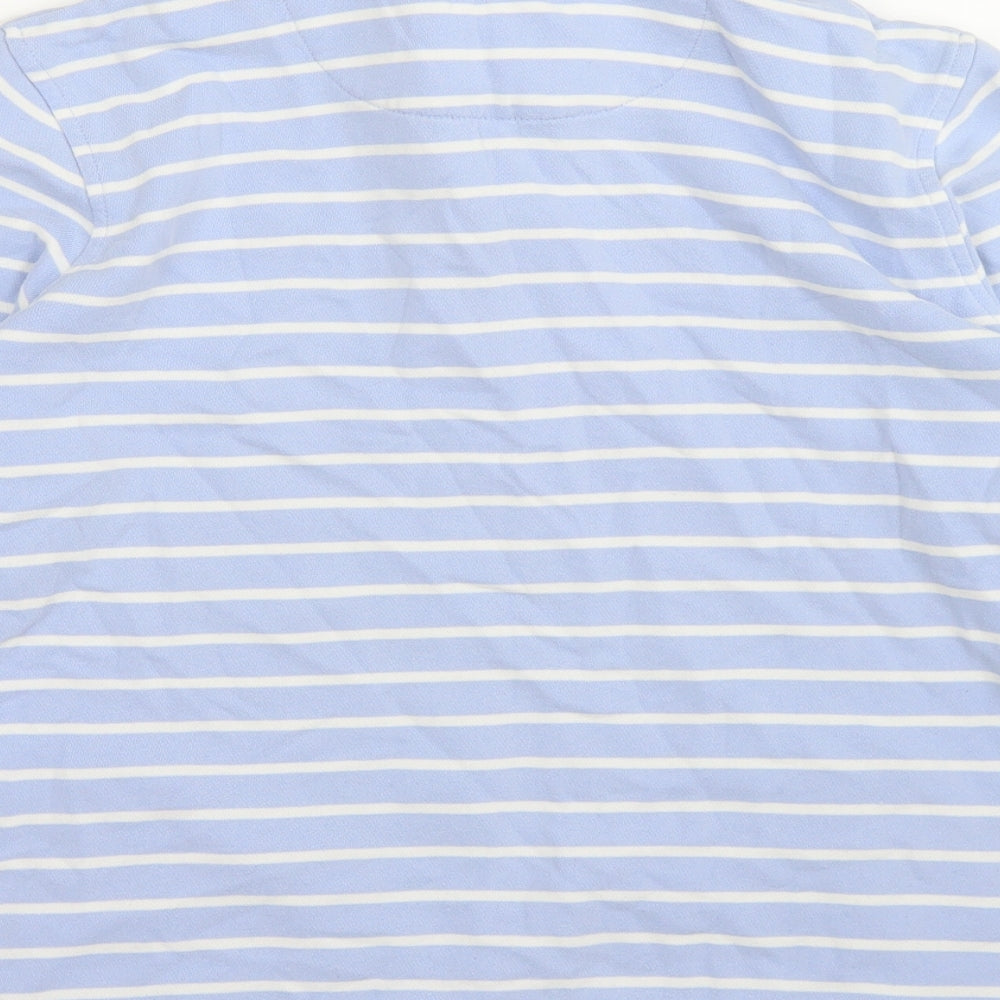 Crew Clothing Womens Blue Striped Cotton Pullover Sweatshirt Size 10