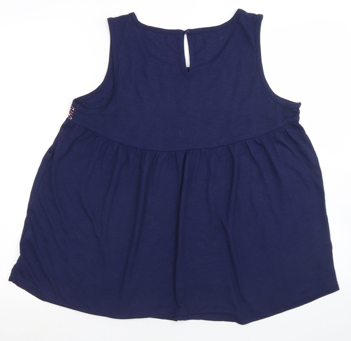 George Womens Blue  Polyester Basic Tank Size 14 Round Neck