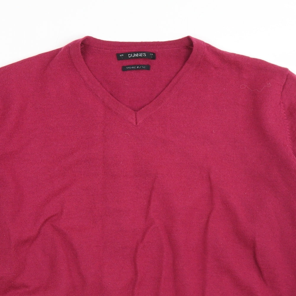 Dunnes Stores Womens Purple V-Neck  Wool Pullover Jumper Size L