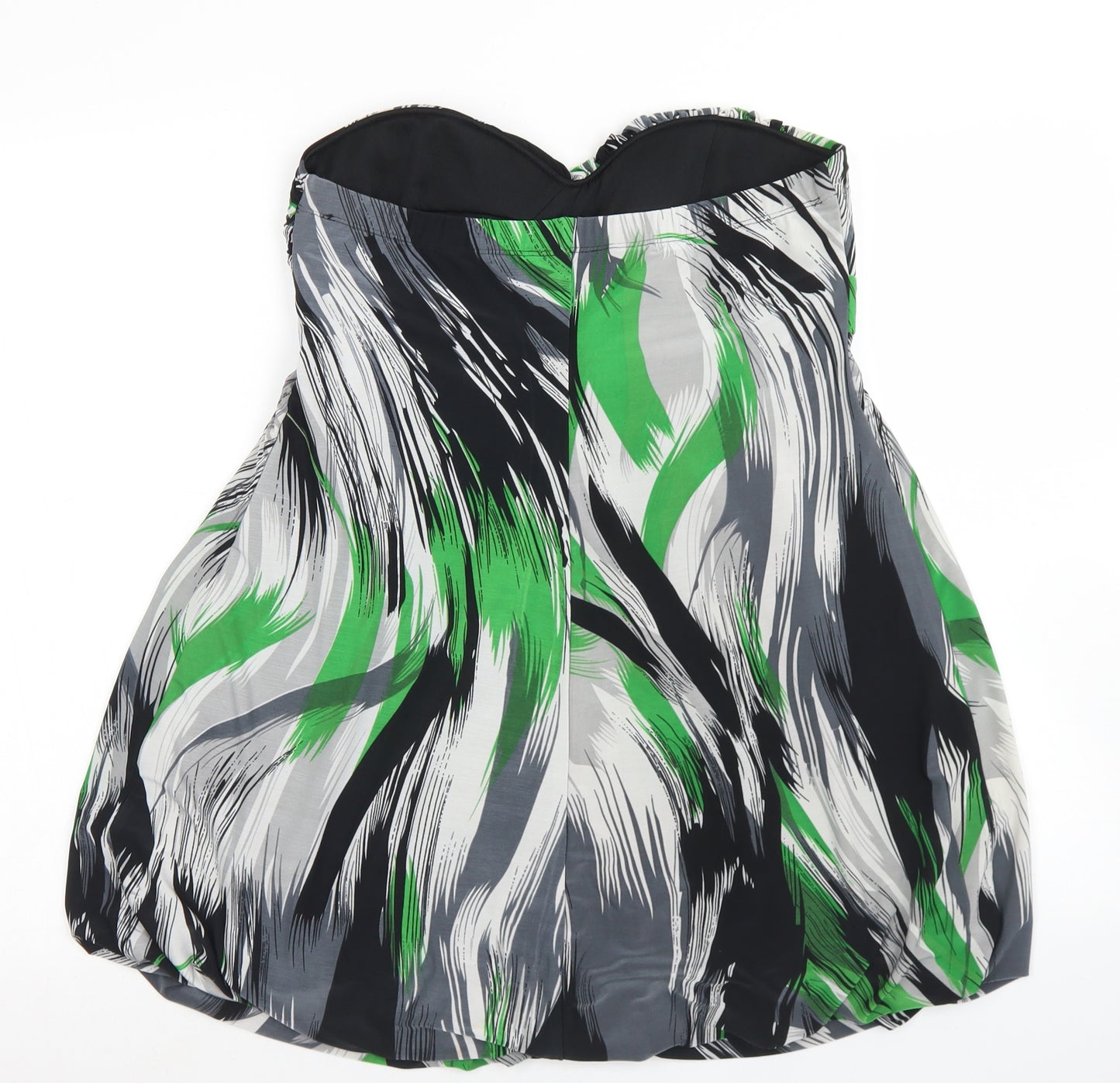 Heaven Womens Green Geometric Polyester Mini  Size 14  Sweetheart